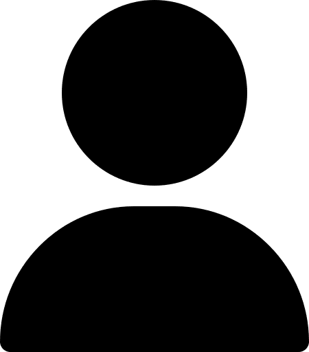 Simple black user profile icon on a transparent background.